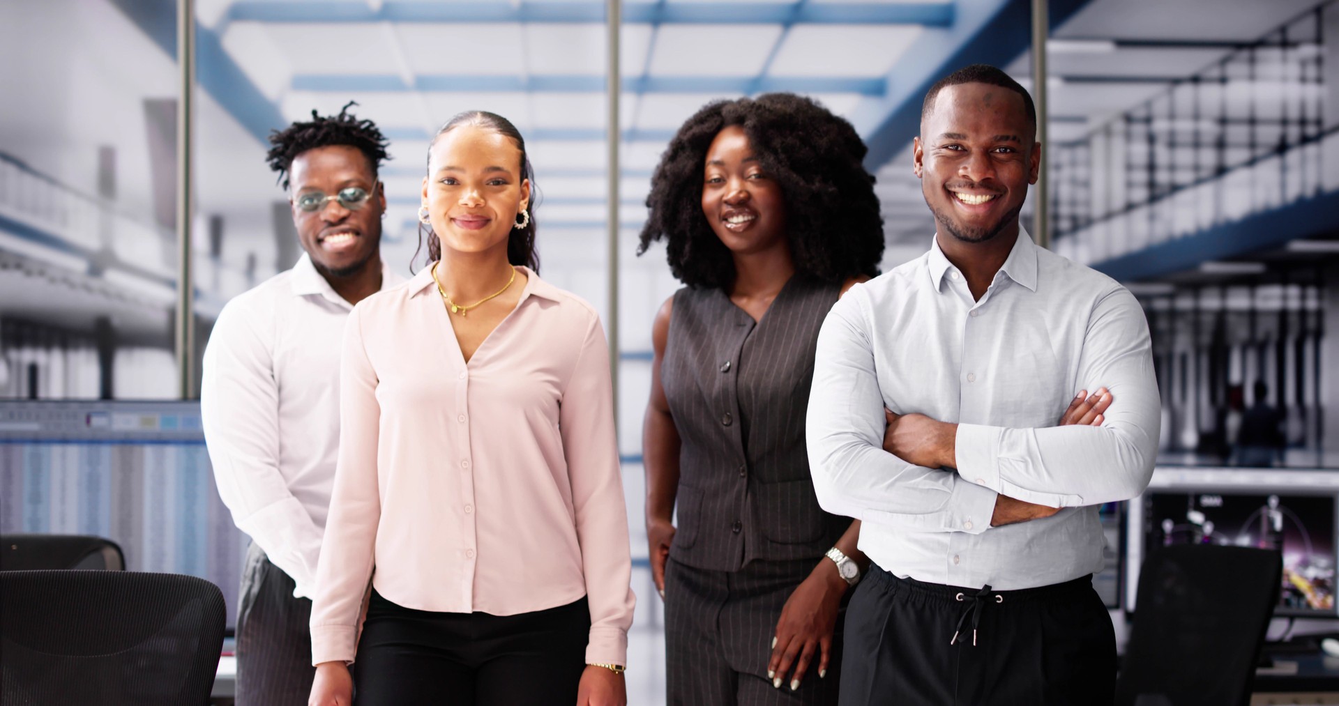 Happy Group Of Business People Standing
